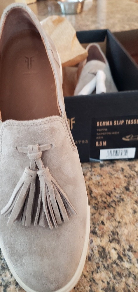 Frye suede slip ons